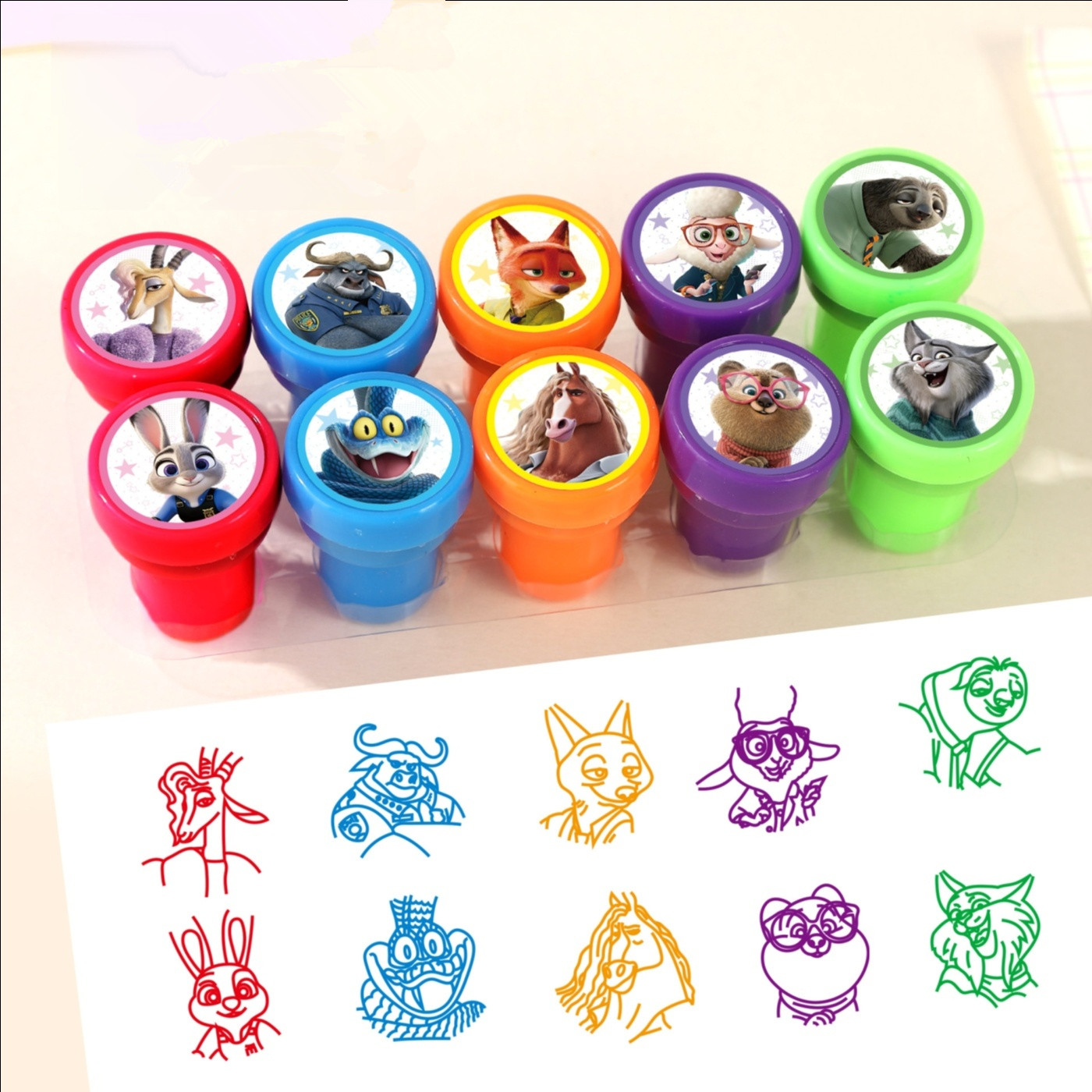 10Pcs Zootopia Kids Stamp Cart - Zootopia Party Games recension och pris