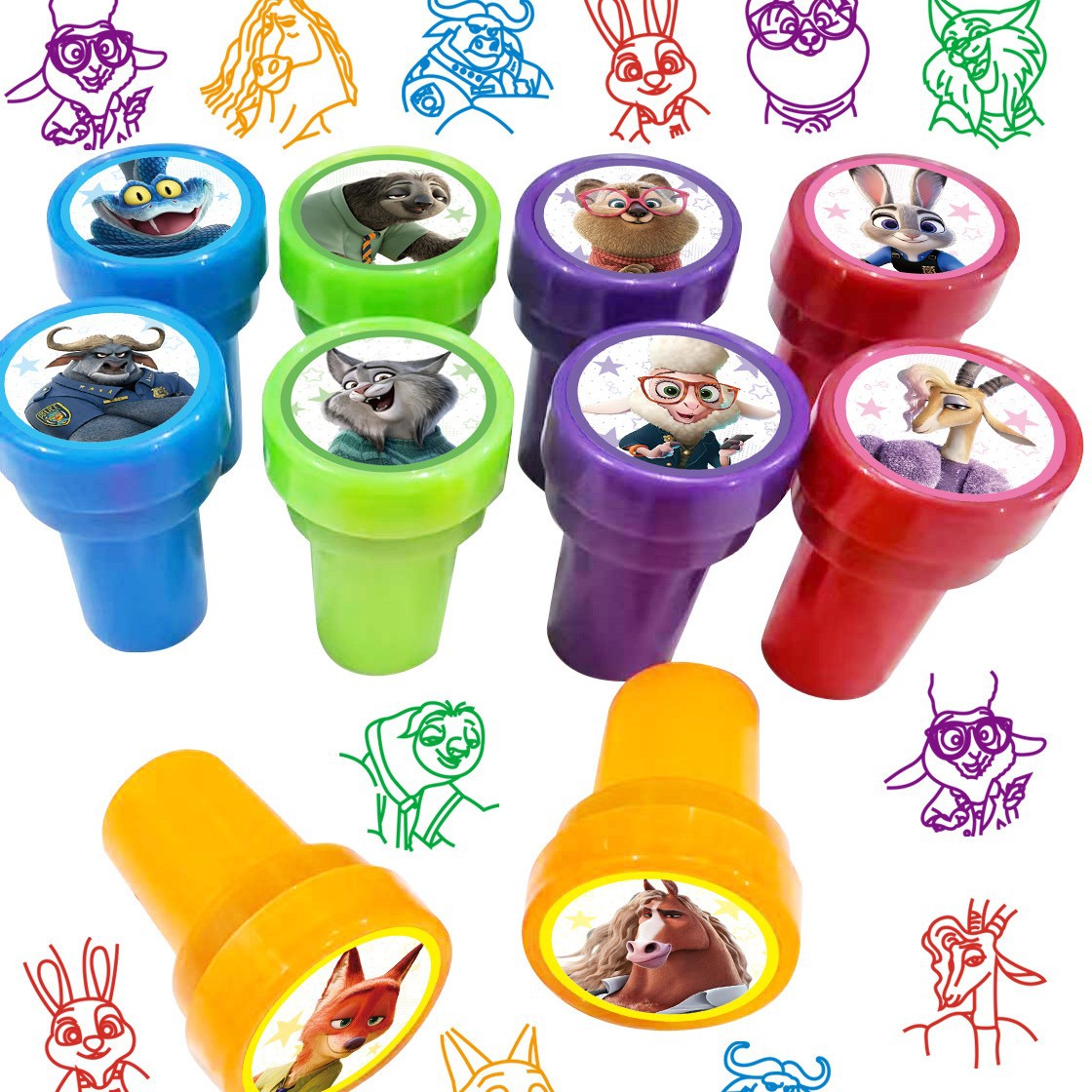 10Pcs Zootopia Kids Stamp Cart - Zootopia Party Games recension och pris
