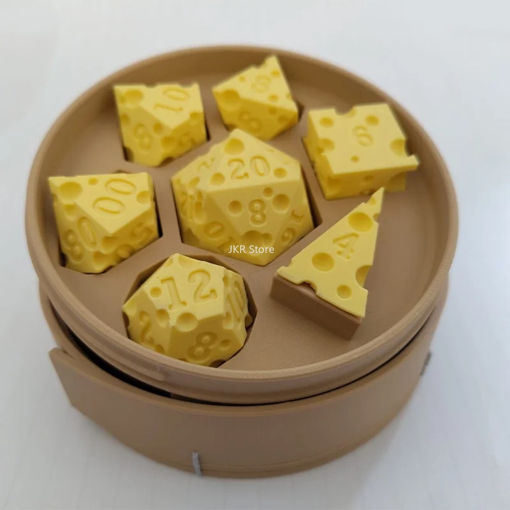 3D Printed Cheese Dice Set wit - Party Games At Christmas recension och pris