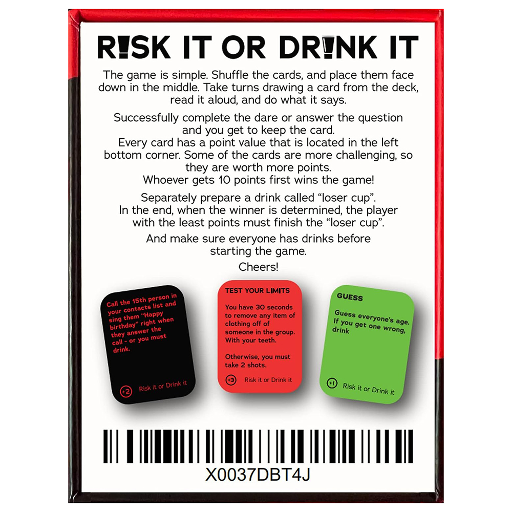 Risk It Or Drink It Fun Party  - Party Games Questions For Adults recension och pris