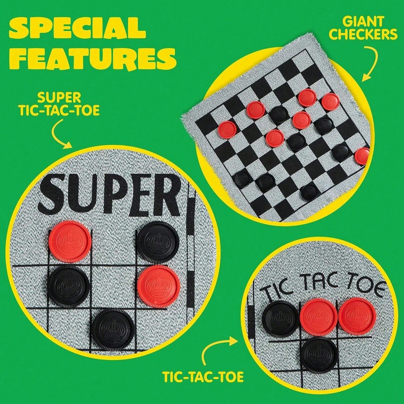 3-in-1 Vintage Game Set - Gian - Tic Tac Toe Giant recension och pris