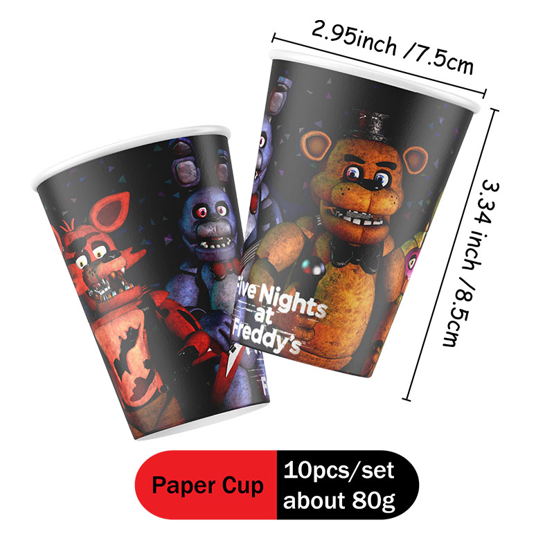 FNAF Themed Paper Plate Cups C - Party Games At Christmas recension och pris