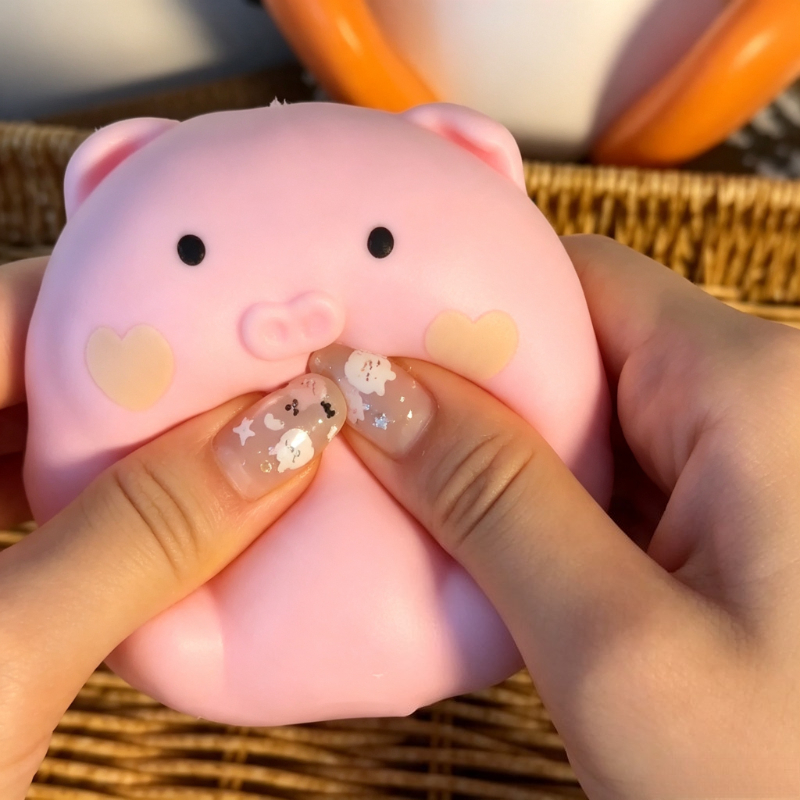 Crunchy Pink Pig Squishy Handm - Party Games Game recension och pris