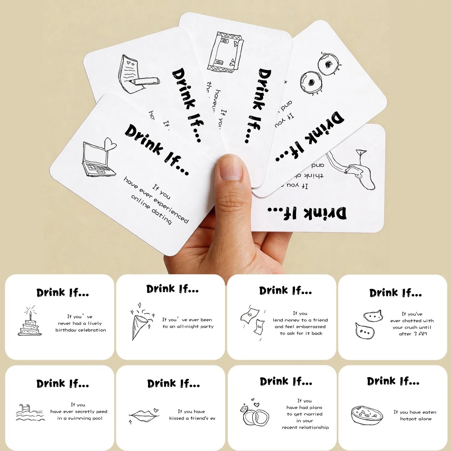 Drink If Game Cards Fun Party  - Party Games Questions For Adults recension och pris