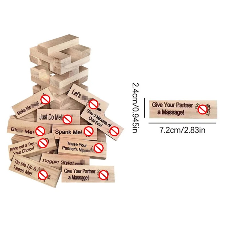 48 PCS Block Tower Game Couple - Party Games Ideas For Adults recension och pris